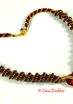 Crystal Heart And Red Garnet Necklace