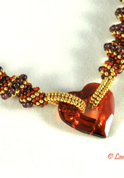 Crystal Heart And Red Garnet Necklace