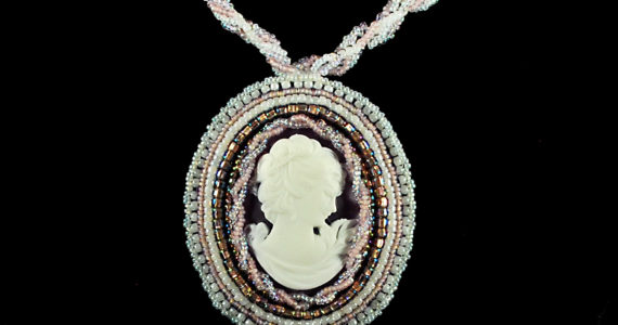 Cameo Pendant Bead Embroidery