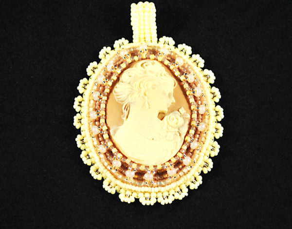 Cameo Bead Embroidery In Natural Colors by Lana Zoubkov