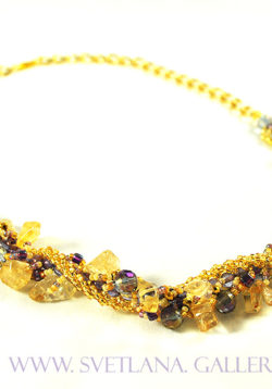 Liquid Gold Gemstone Necklace