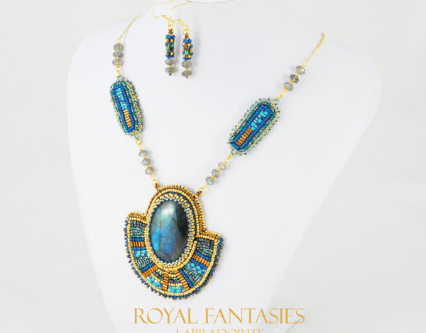 Royal Fantasies Labradorite Necklace and Earrings Set at www.svetlana.gallery