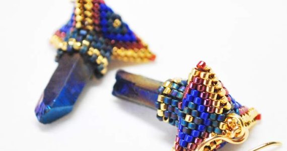 Geometric Beadwork Earring Design