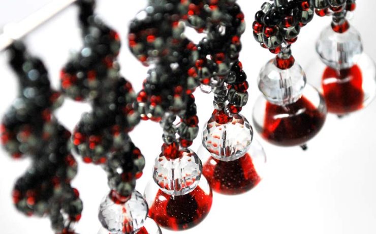 Moonfire Glass beads in Custom Order Necklace