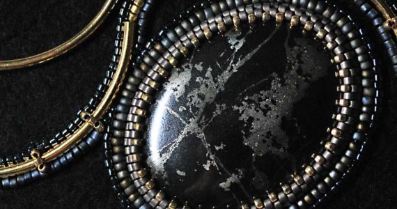 Pyrite Pendant Bead Embroidery -Don't Throw Away Your Bent Needle - Svetlana.Gallery Blog