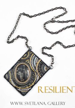 Resilient Necklace Bead Embroidery With Pyrite