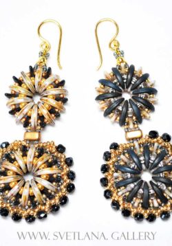 Fancy Earrings "Water Flower" Gold Version