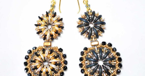 Fancy Earrings "Water Flower" Gold Version