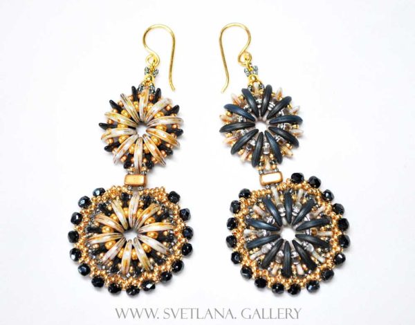Fancy Earrings "Water Flower" Gold Version