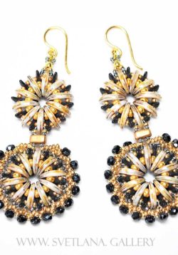 Fancy Earrings "Water Flower" Gold Version