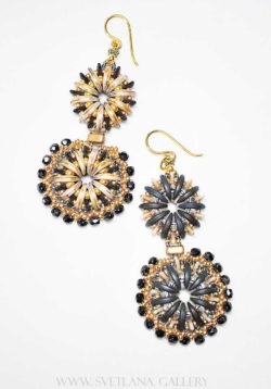 Fancy Earrings "Water Flower" Gold Version