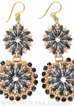 Fancy Earrings "Water Flower" Gold Version