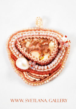 Pendant Bead Embroidery With Nevada Jasper