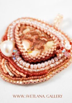 Pendant Bead Embroidery With Nevada Jasper