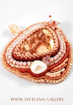 Pendant Bead Embroidery With Nevada Jasper