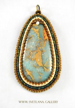 Blue Impression Jasper Pendant