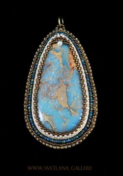 Blue Impression Jasper Pendant