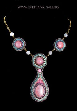 Spring Necklace With Rose Quartz