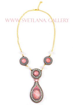 Spring Necklace With Rose Quartz