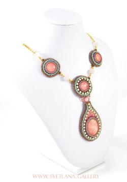 Spring Necklace With Rose Quartz