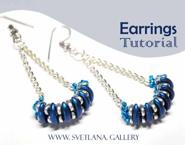 Earrings Tutorial. Crescent Beads. Modern Look.