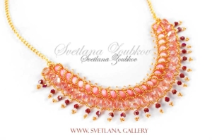 Nerita Necklace Variation - Pink and Gold