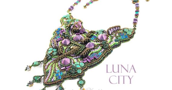Luna City Necklace Bead Embroidery Experiment