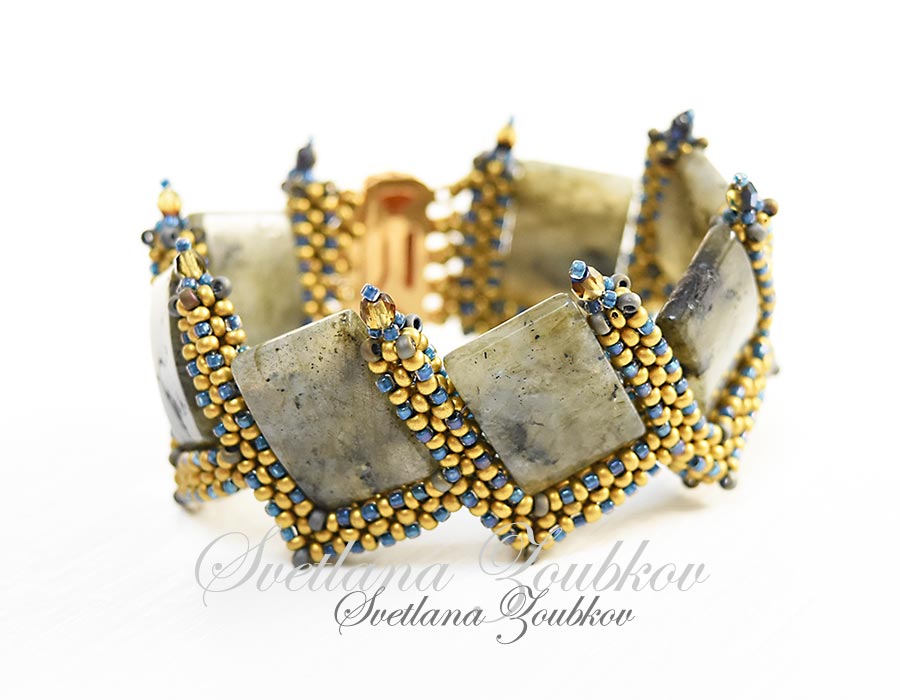 CRAW Stitch Bracelet with Labradorite Beads - Svetlana.Gallery