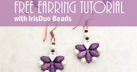 Earrings With IrisDuo Beads Free Beading Pattern Tutorial