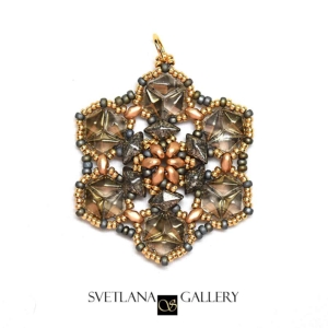Crystallina Pendant Gold Metal Glass Variation