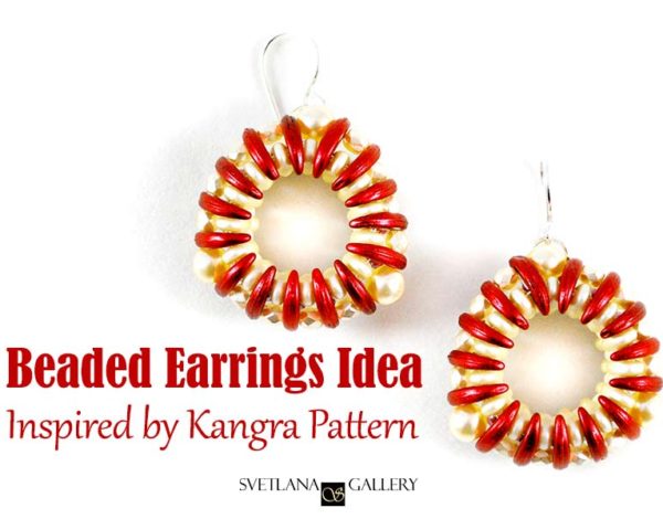 Beaded Earrings Idea Inspired by Kangra Pattern -Svetlana.Gallery