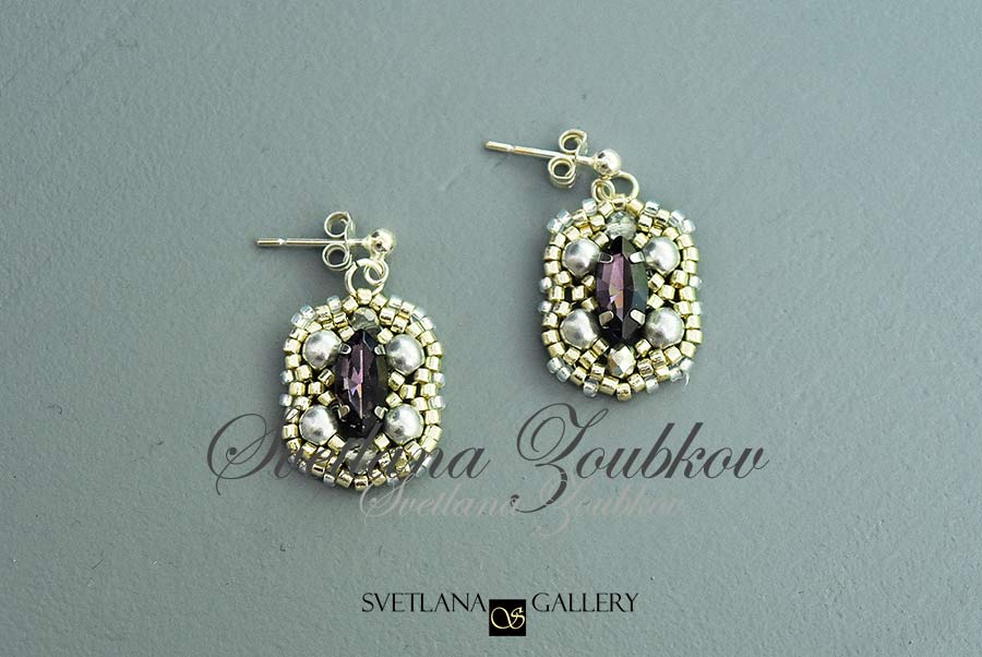 Amethyst and Silver Earrings
