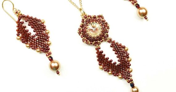 Red, Gold, and Rivoli Holiday Beading