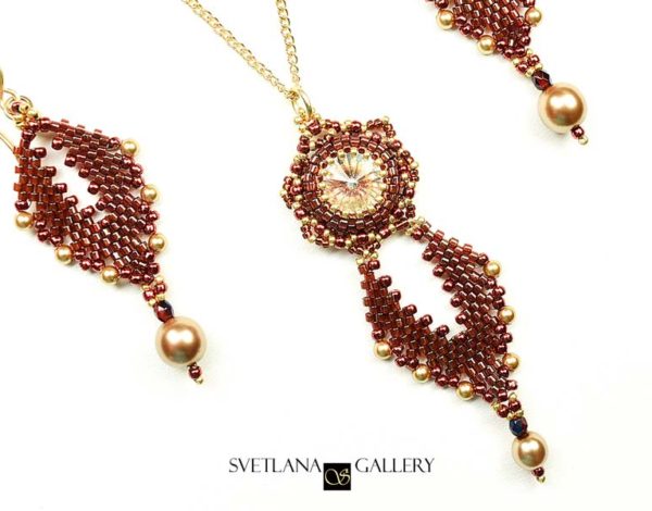 Red, Gold, and Rivoli Holiday Beading