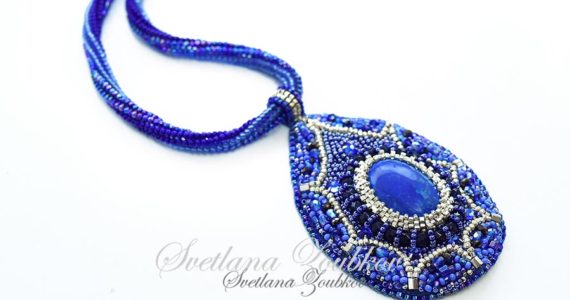 Lapis Lazuli Silver Web Necklace