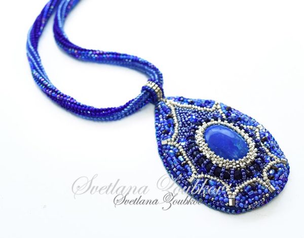 Lapis Lazuli Silver Web Necklace