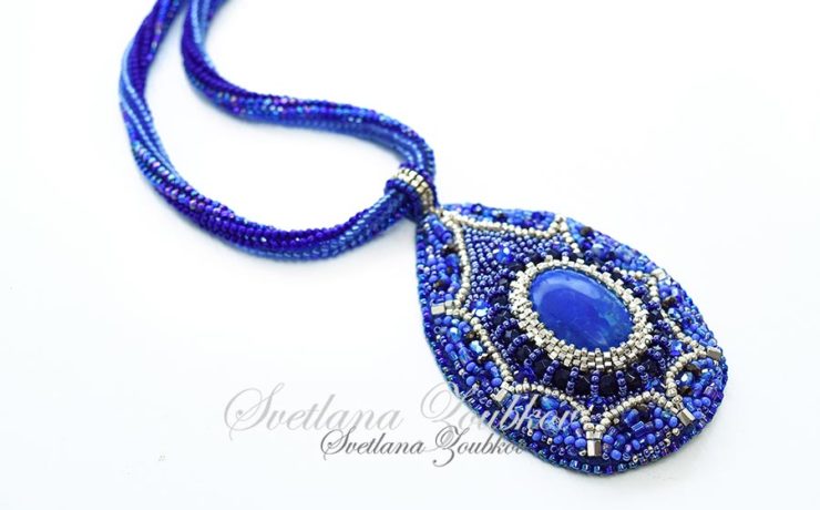 Lapis Lazuli Silver Web Necklace