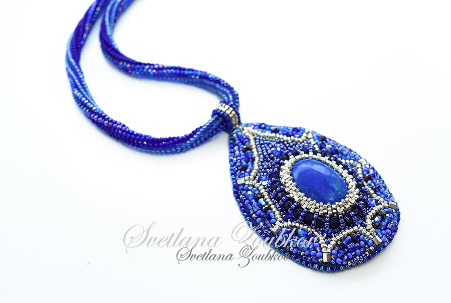 Lapis Lazuli Silver Web Necklace