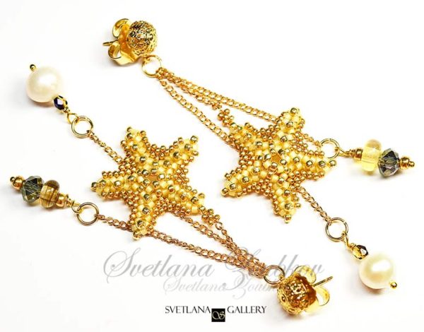 Starfish Earrings Beadwork Design Idea