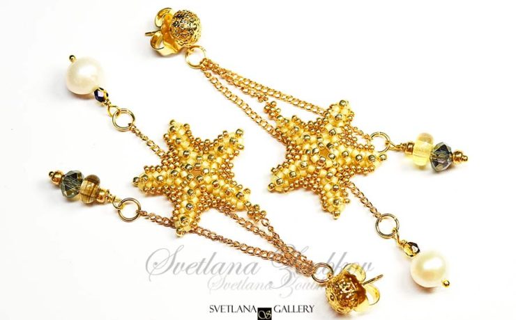 Starfish Earrings Beadwork Design Idea