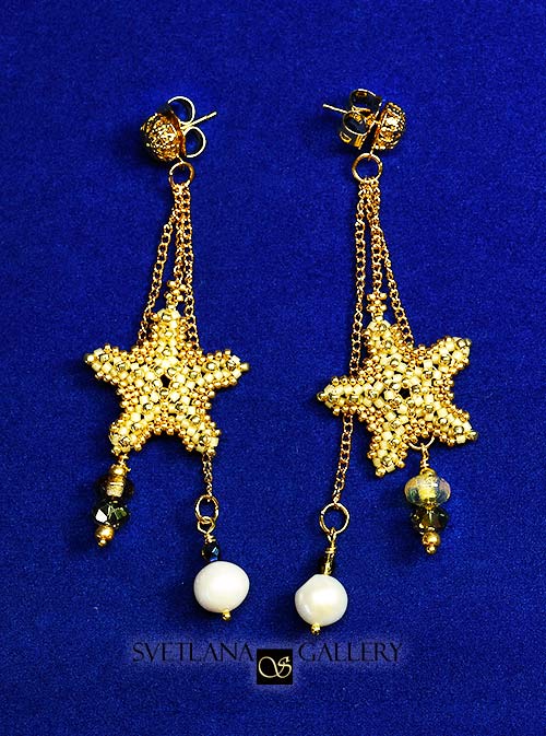 Starfish Earrings Beadwork Design Idea