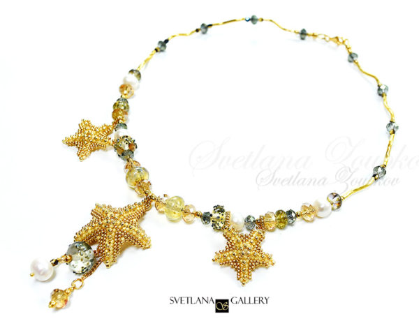 Starfish Necklace Stringing Beadwork Design Idea