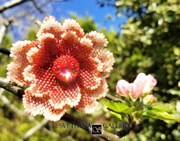 Pink Beaded Flower
