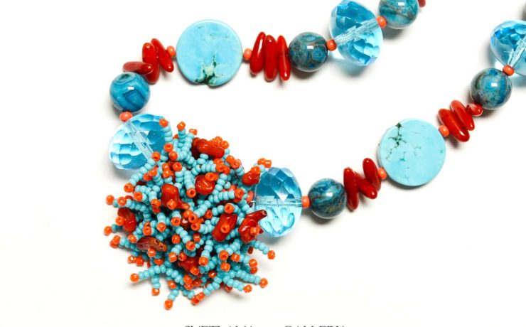 Beaded Fringe Focal Point Necklace