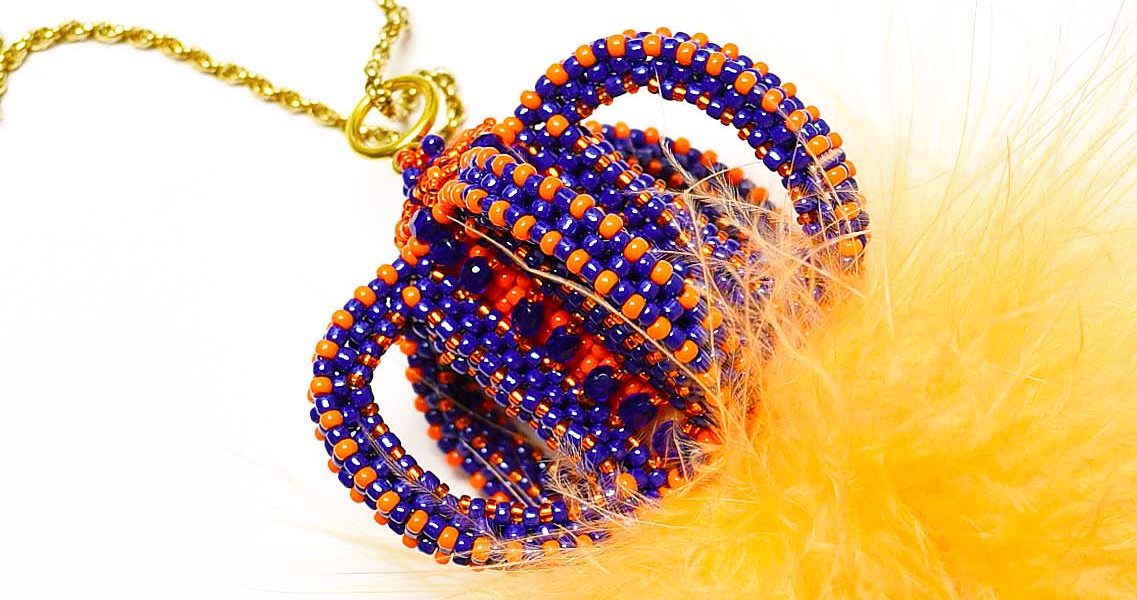 CRAW Stitch Pendant With Feathers