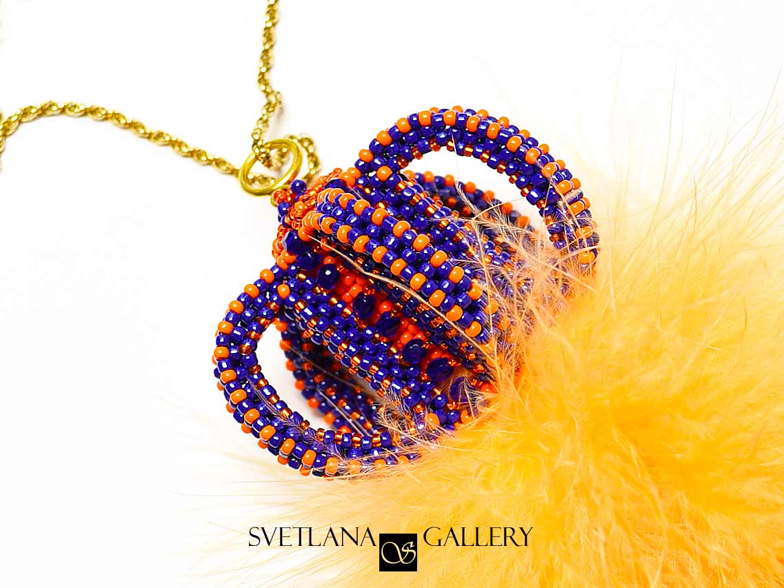 CRAW Stitch Pendant With Feathers