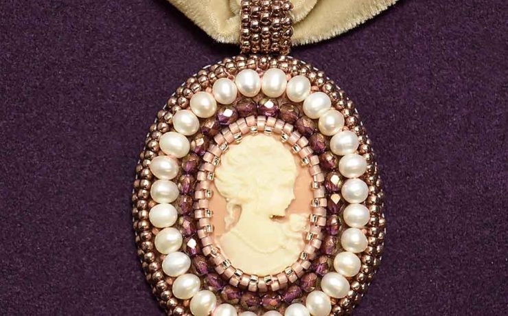 Cameo Pendant with Freshwater Pearls