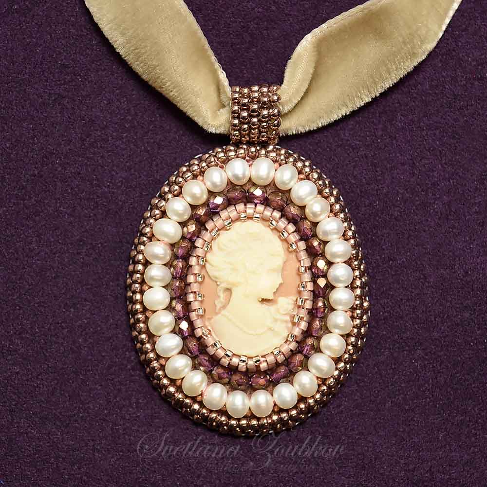 Cameo Pendant with Freshwater Pearls