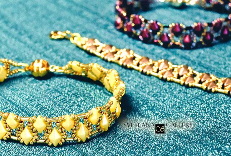 Diamond Duo Bracelet Irene Rich with Bugle Beads