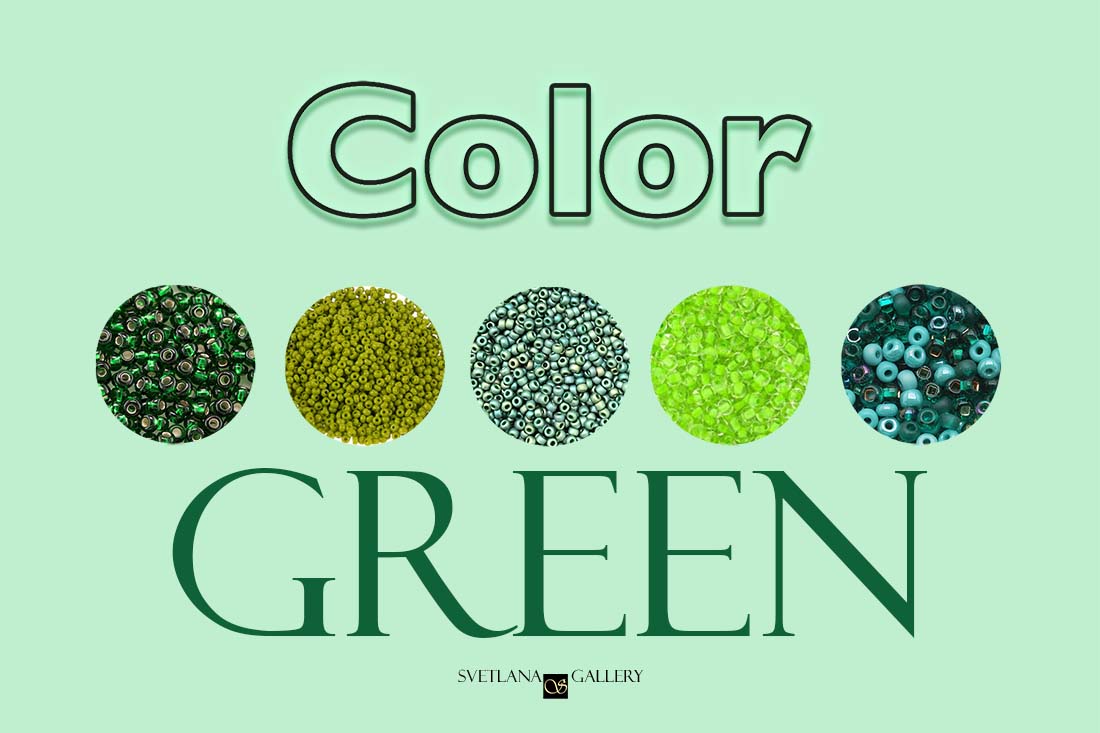 Color Green in Beadwork